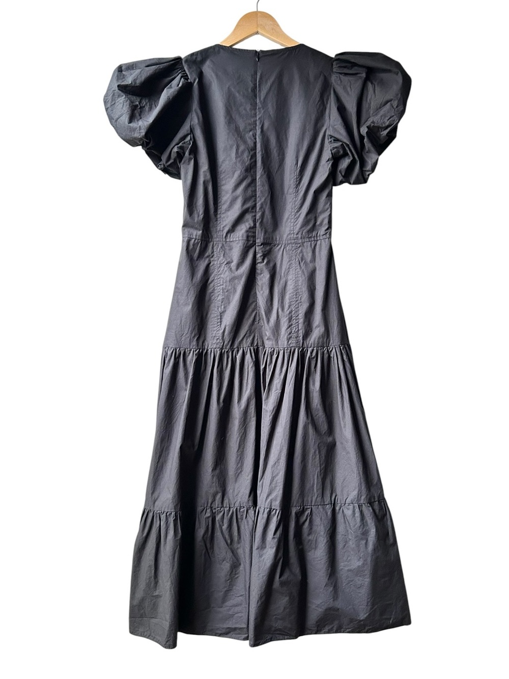 Hunter Bell Cassidy Puff Sleeve Midi Cocktail Dress in Black Sz 6 - Picture 9 of 15